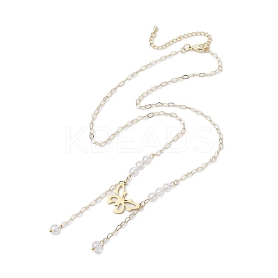 Brass and 304 Stainless Steel Necklaces NJEW-JN04877-1