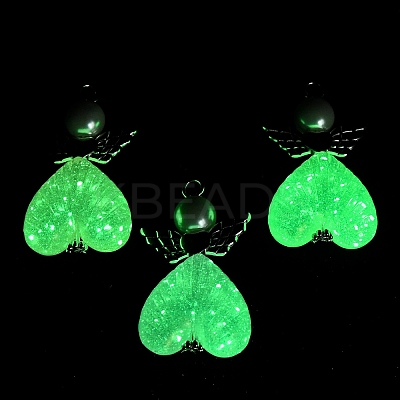 Heart Angel Luminous Acrylic Pendant Decoration HJEW-JM03806-02-1