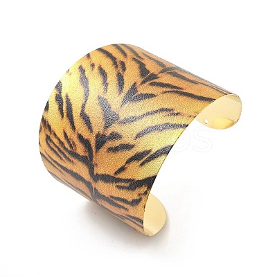 Alloy Open Cuff Bangles for Women LS-BJEW-K272-03G-1