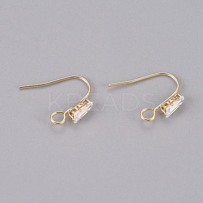 Brass Earring Hooks X-KK-L198-013G-1