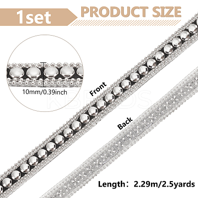 2.5 Yards Stainless Steel Rivet Studed Cord with Adhesive Back OCOR-FG0002-34A-1