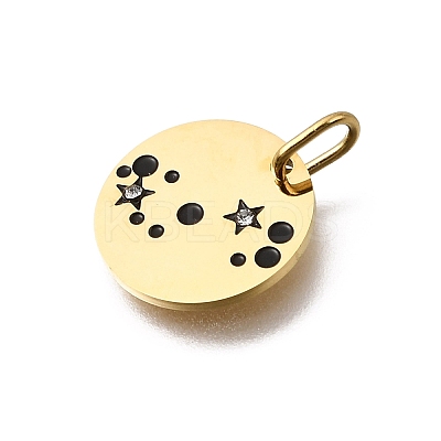 Twelve Constellations 304 Stainless Steel Enamel Pendants STAS-A148-01G-10-1