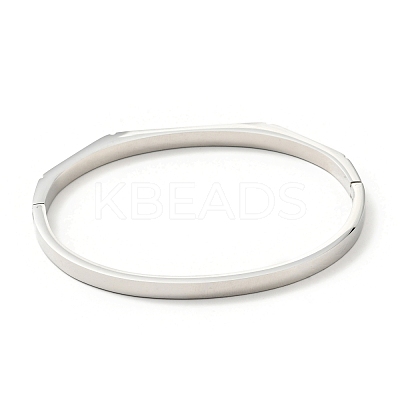 Shell Oval and Cubic Zirconia Hinged Bangle BJEW-G644-01-1