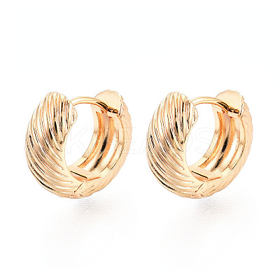 Brass Twist Hoop Earrings EJEW-T048-40G-1