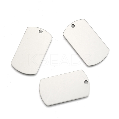 Tarnish Resistant 201 Stainless Steel Rectangle Mirror Polished Finish Stamping Blank Tag Pendants STAS-S031-03-1