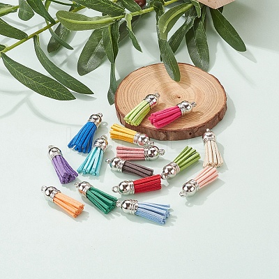 120Pcs 30 Colors  Faux Suede Tassel Pendant Decorations FIND-YW0001-14P-1