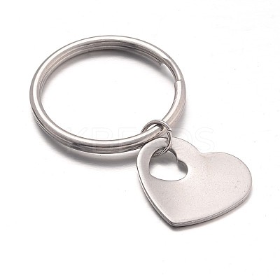 Tarnish Resistant Heart Stainless Steel Keychain KEYC-JKC00060-02-1