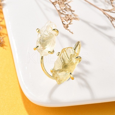 Natural Mixed Stone Cuff Rings RJEW-B122-02G-1