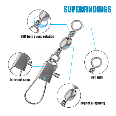 100Pcs Stainless Steel Solid Fishing Swivel Snaps Hook Connector Barrel Bearing FIND-FH0010-59-1