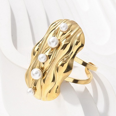 304 Stainless Steel Cuff Rings for Women LS-RJEW-D302-02G-06-1