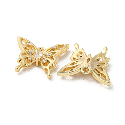Hollow Brass Micro Pave Cubic Zirconia Pendants KK-H460-51G-1