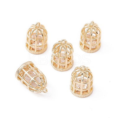 Brass Micro Pave Cubic Zirconia Pendants ZIRC-P100-01G-1