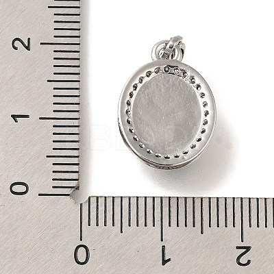 Brass Micro Pave Cubic Zirconia and Glass Pendants KK-K388-32P-1