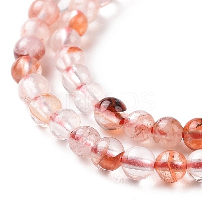 Natural Hematoid Quartz/Ferruginous Quartz Beads Strands G-A208-10-1