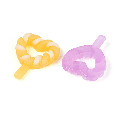 Luminous & Frosted Transparent Resin Cabochons RESI-T026-09M-1