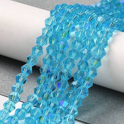 Transparent Electroplate Glass Beads Strands EGLA-A039-T2mm-L19-1
