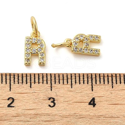 Brass Micro Pave Cubic Zirconia Pendants KK-M273-02G-R-1