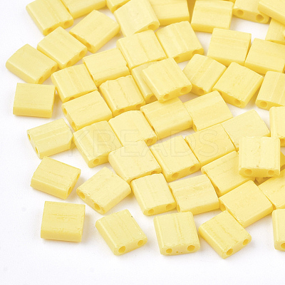 2-Hole Opaque Glass Seed Beads SEED-S023-09B-1