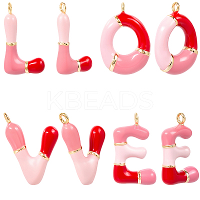 8Pcs 4 Styles Brass Enamel Pendants KK-BBC0019-23-1