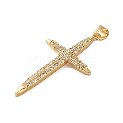 Brass Micro Micro Pave Clear Cubic Zirconia Pendants KK-A212-01M-G-1