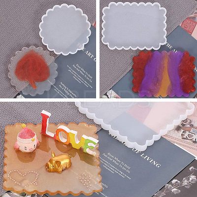 Waved Cup Pad Silicone Molds DIY-OC0002-04-1