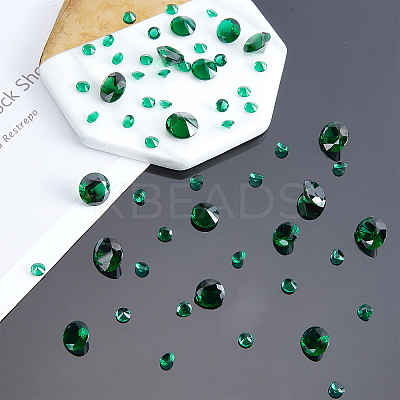 70Pcs Diamond Shaped Cubic Zirconia Pointed Back Cabochons ZIRC-GA0001-04-1