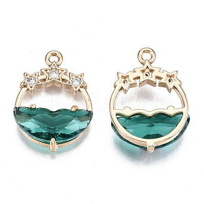 Faceted Transparent Glass Pendants GLAA-T020-18E-1