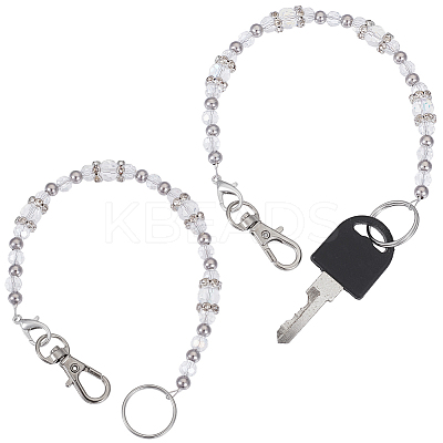 2Pcs Glass Keychain HJEW-SC0002-31-1