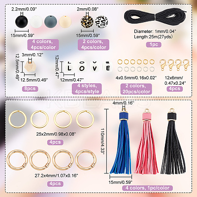 DIY Word Love Keychain Wristlet Making Kits DIY-PH0008-76-1