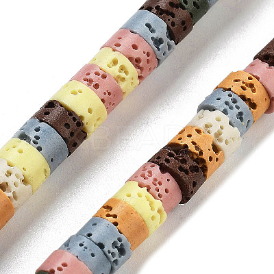 Natural Lava Rock Dyed Beads Strands G-K375-G08-01-1