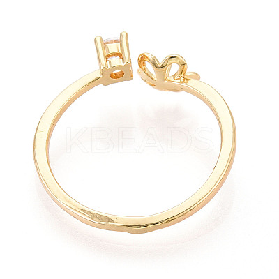 Flower Brass Micro Pave Cubic Zirconia Cup Peg Ring Settings X-KK-N274-15G-1