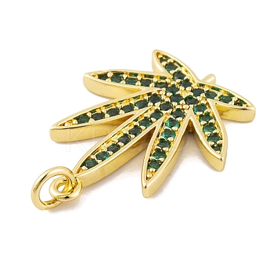 Rack Plating Brass Micro Pave Cubic Zirconia Pendants KK-K367-05G-03-1