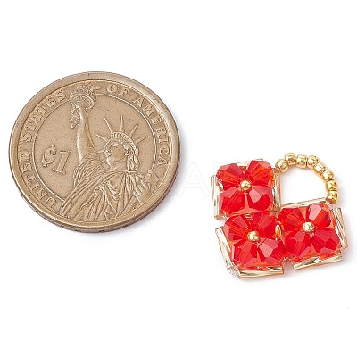 Seed Beads Beaded Charms PALLOY-MZ00334-1