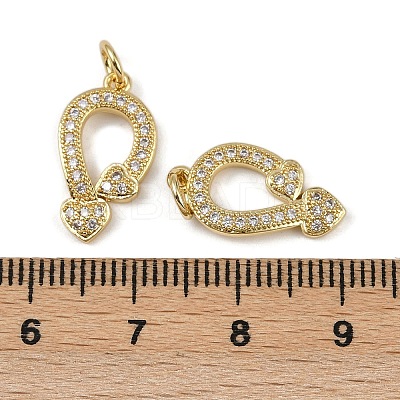 Brass Micro Pave Cubic Zirconia Pendants KK-I358-058B-G-1