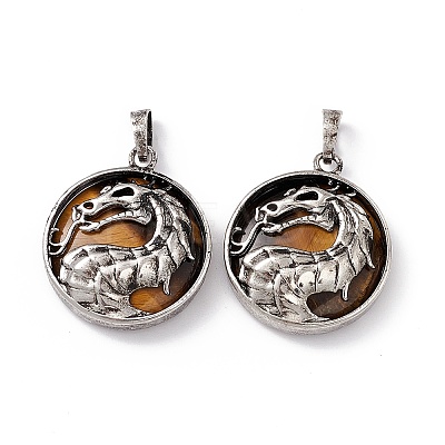 Natural Tiger Eye Pendants G-H281-05I-1