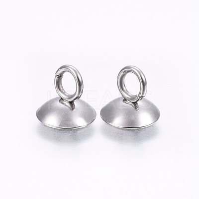 201 Stainless Steel Bead Cap Pendant Bails STAS-I095-32P-C-1