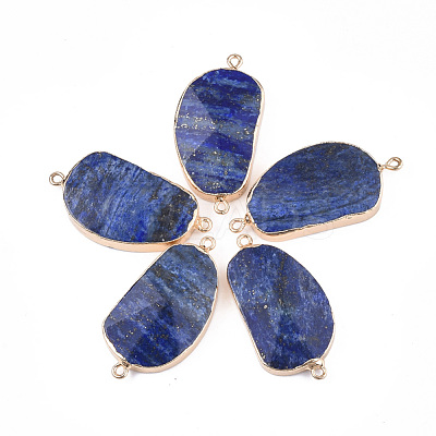 Electroplate Natural Lapis Lazuli Links Connectors G-S344-70A-01-1