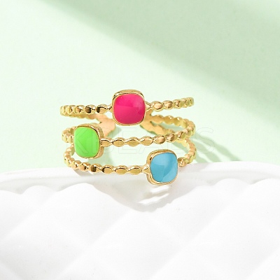 304 Stainless Steel Cuff Rings for Women RJEW-D334-02D-G-1