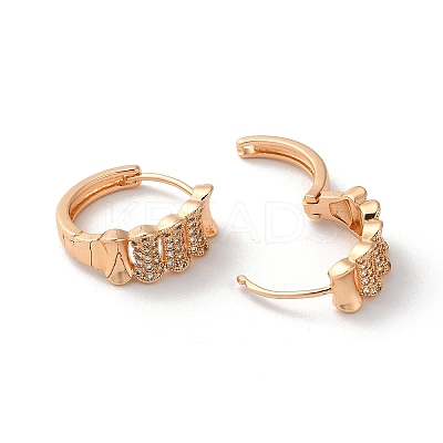 Brass Hoop Earrings with Rhinestone EJEW-K256-62KCG-1