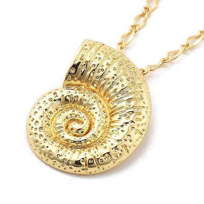 Brass Pendant Necklaces NJEW-S385-05A-G-1