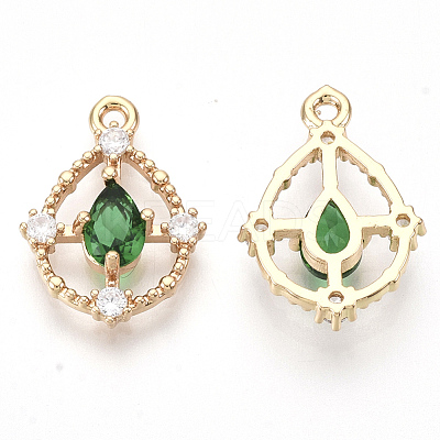 Golden Tone Brass Pendants X-GLAA-R212-10A-1