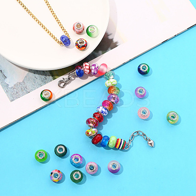 27Pcs 27 Style Acrylic & Resin & Polymer Clay Rhinestone European Beads FPDL-S015-05G-1
