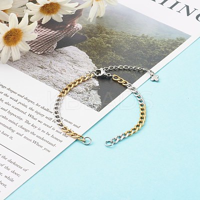 304 Stainless Steel Chain Bracelet Makings AJEW-JB00996-02-1
