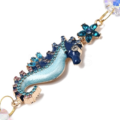 Alloy Rhinestones & Glass Charm Suncatchers HJEW-E013-01G-B-1