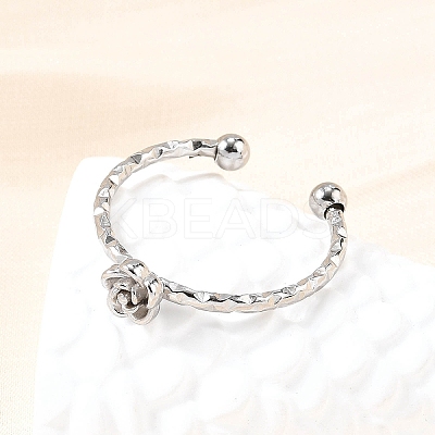 304 Stainless Steel Cuff Rings for Women RJEW-H250-01P-1
