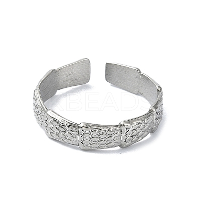304 Stainless Steel Cuff Rings for Women RJEW-M019-15P-1
