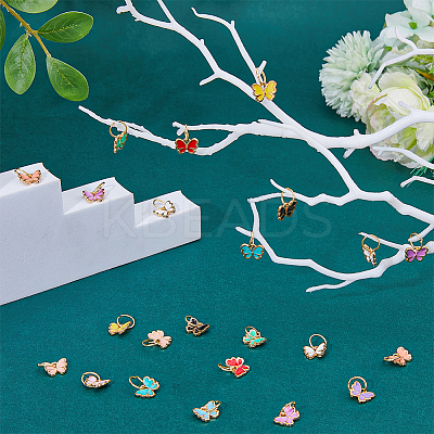 96Pcs 12 Colors Butterfly Alloy Enamel Shoe Charms PALLOY-FH00001-1