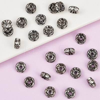 Brass Rhinestone Spacer Beads RB-A014-Z7mm-01B-1