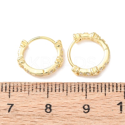 Ring with Letter X 925Sterling Silver Micro Pave Clear Cubic Zirconia Hoop Earrings for Women EJEW-K317-03G-1