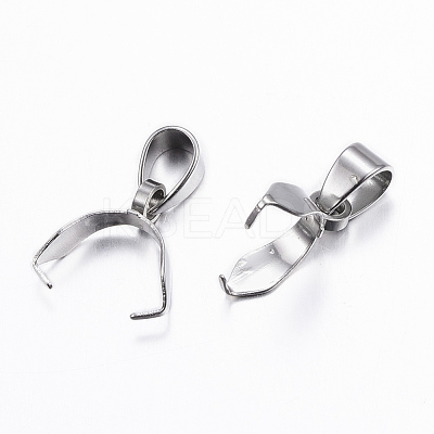 Tarnish Resistant 304 Stainless Steel Pendant Pinch Bails STAS-G179-08P-1